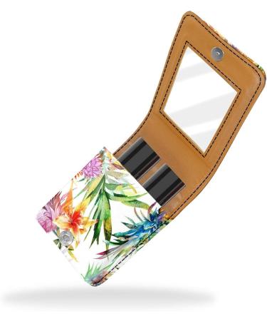 Travel Lipstick Organizer Case - Portable Makeup Bag with Mirror | Pineapple & Flower Design H775m8kera - Shop Internationally - Buy Online on GoSupps.com