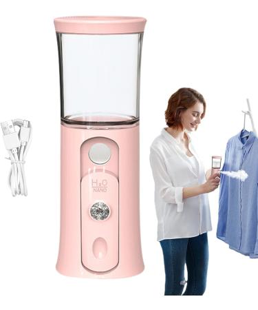 Nano Facial Mister Portable Face Steamer Portable Nano Mister - Convenient Nano Mist Sprayer with Colorful Light Rechargeable Cool Mist Sprayer for Travel to Domi Pink - Buy Online on GoSupps.com