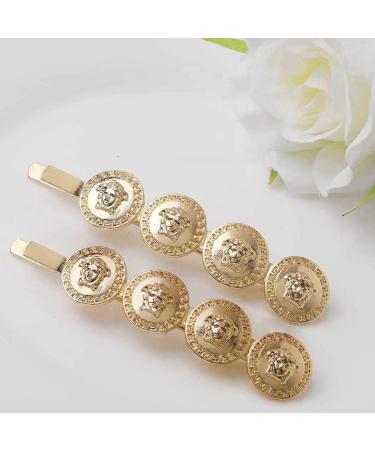 Yalice Gold Coin Bobby Pins Barrettes - Wedding Hair Accessories 2Pcs for Women & Girls - Buy Online on GoSupps.com