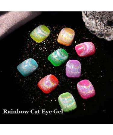 Winter Sparkling Auroras Soak Off Nail Polish Colorful Reflective Glitter Magnetic Gel Holographic Glitter 15ml Rainbow Cat Eye Nail Gel(03) Style03 - Buy Online on GoSupps.com