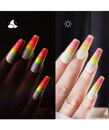 8 Colors Glowing Spider Gel with Neon Fluorescent Effect Soak-Off Uv LED Painting Gel Nail Design Gel - Buy Online on GoSupps.com
