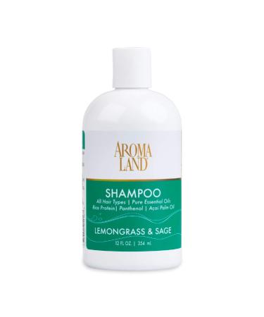 Lemongrass and Sage Shampoo - Natural Cleansing & Moisturizing Shower for All Hair Types (12 oz)
