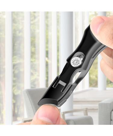 Vbnuyhim Fingernail Clippers Nail Clippers for Men Wide Neck Nail Clippers - Splash Guard Toenail Clippers for Thick Toenails Portable Nail Trimmer and Nail File Nail Clippers with Large Black - Buy Online on GoSupps.com