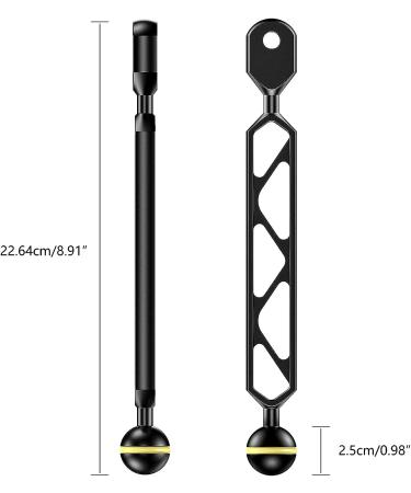 Seafrogs 8.9cm Aluminum Underwater Extension Mount Arm with Ball to YS Head Adapter - AM-6 - Buy Online on GoSupps.com