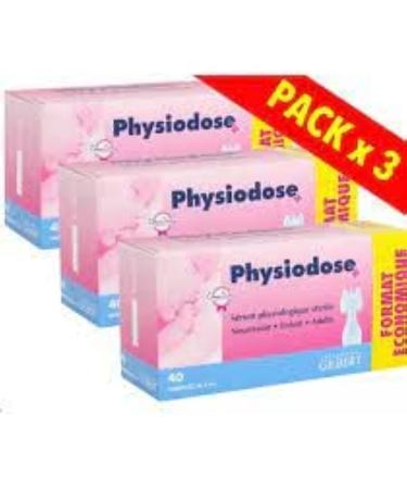 Physiodose Physiological Serum - 3 Boxes of 40 Single Doses 40 Count (Pack of 3)