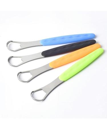 WILsem Tongue Cleaner Scraper - Reusable Stainless Steel Mouth Brush in Black Blue & Green | Non-Slip Handle for Optimal Oral Hygiene - Buy Online on GoSupps.com