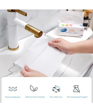 Lily Bell Soft Dry Wipes - 100% Natural Cotton, 110 Count Facial Tissues for Sensitive Skin, Lint-Free, Disposable, Strong Absorbent - Dry/Wet Use, Baby Friendly - Buy Online on GoSupps.com