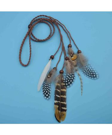 Olbye Indian Peacock Feather Headband - Hippie Tribal Headdress for Women and Girls - Buy Online on GoSupps.com