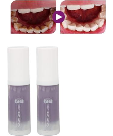 Tooth White Serum Corrector Set - 2 Pieces of Organic Color-Corrected Purple Whitening Toothpaste - Buy Online on GoSupps.com