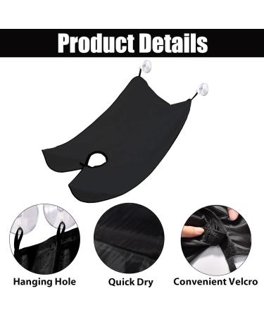 Hioip Beard Catcher Beard Shaving Apron Bib with 2 Suction Cups Beard Hair Catcher Cutting Cape for Shaving & Trimming Waterproof Non-Stick Grooming Cloth for Men Grooming (Black) - Buy Online on GoSupps.com