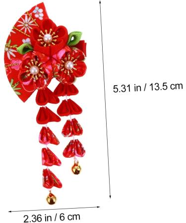 DOITOOL Tassel Bell Hair Accessory Style Hair Clips Black Hair Flower Hair Clip Hair Accessories Black Costumes Makeup Red Alloy Miss Fluffy - Buy Online on GoSupps.com