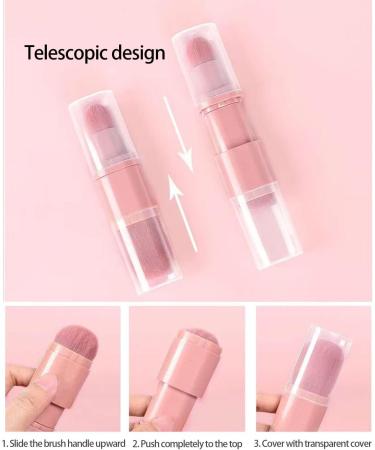 Foundation Makeup Brush Double-ended Makeup Brush Mixing Liquid Powder Concealer Makeup Blush Brush (Pink) - Buy Online on GoSupps.com