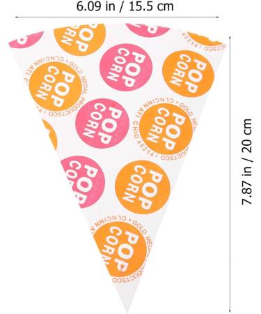 HOMSFOU 50pcs Popcorn Bag Candy Bags Disposable Food Storage Bags Pastry Bags Cookies Bags Disposable Popcorn Boxes Party Gift Mini Gift Bags Treat Cone Bags Child Cardboard Paper Snack 20X15.5CM As Shown - Buy Online on GoSupps.com
