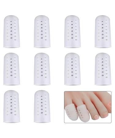 Toe Protector 10pcs Little Toe Protectors Breathable Toe Caps for Little Toe Premium Material White Silicone Toe Protector Relief from Corns Blisters Sores for Women Men Toe Protectors