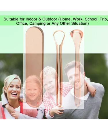 Bonmall Stainless Steel Tongue Scraper (2-Pack) with Carry Case | Tongue Scraping Brush for Fresh Breath | Oral Hygiene Care | Rose Golden - Buy Online on GoSupps.com