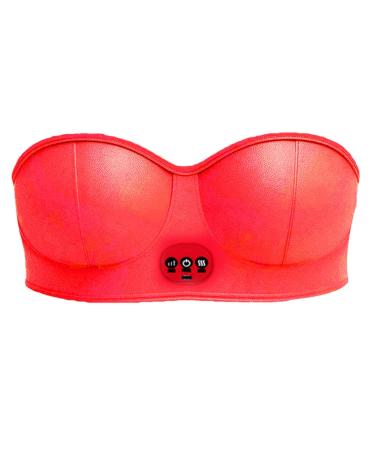 Breast massage device for growth adjustable massager smart beauty device warmer electrical USB body care wirelessly with 3 vibration settings improve faster curves red