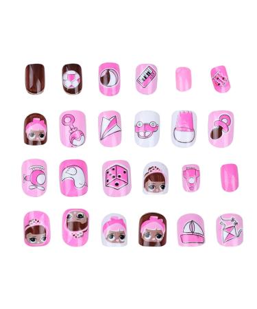 LALAFINA 3 Sets Nail Art Decals Cartoon Nail Art Sticker Kids False Nail Kids Art Fake Nail Eco-friendly Nail Stickers Colorful Kids Nail Stickers Manicure Finished Nail Art Child