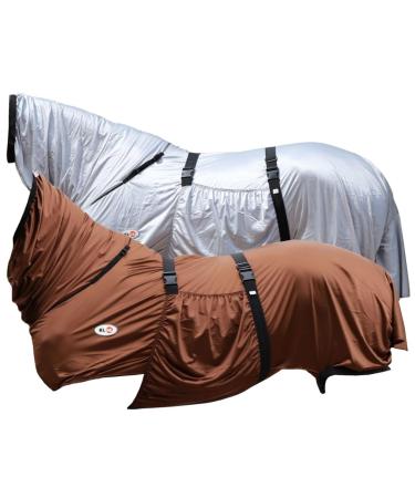 RL24 - eczema ceiling with neck part & abdomen |Flying ceiling to protect against insects |Fine -meshed tissue double front closure & leg cords |Outdoor horse ceiling in light brown |115cm light brown 115cm