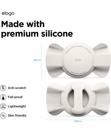 Shop Elago Ribbon Case for Pet Collars - Compatible with Apple Airtag | Cute Taupe Design for Dogs & Cats - Buy Online on GoSupps.com