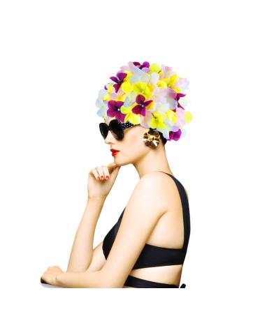 Vicasky bathing cap for swimmers for women women flower flower blade swimming cap flowers hat bath cap fashion cap floral petal stylish swimming hat bath cap for long short hair