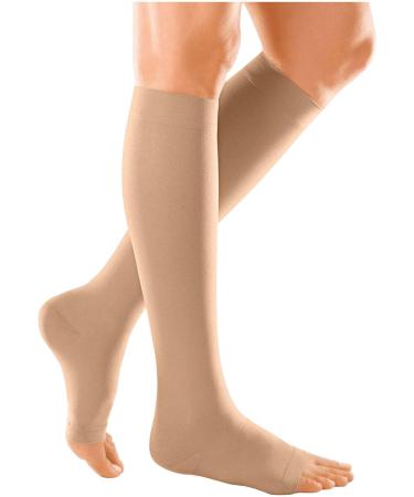 Vitalphysio Compression Knee Stockings CCL2 - 18-24 mmHg Support for Varicose Veins & Blood Circulation - Elastic Toe-Free Black XL - Buy Online on GoSupps.com