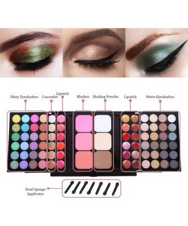 BrilliantDay 78 Colours Professional Makeup Palette Set with Eyeshadows, Lip Gloss, Blusher, Concealer, Highlight Powder - Buy Online on GoSupps.com