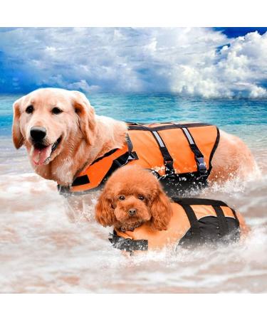 Wallpage Dog Life Jacket - Fainfun Reflective & Adjustable Buoyancy Vest for Small & Large Dogs (XL Orange) - Ripstop Swim Safety & Rescue Handle - Buy Online on GoSupps.com
