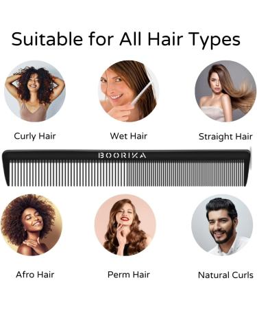 BOORIKA Rat Tail Comb - 100% Anti-static, Heat Resistant, Lightweight Pin Comb for All Hair Types - Buy Online on GoSupps.com