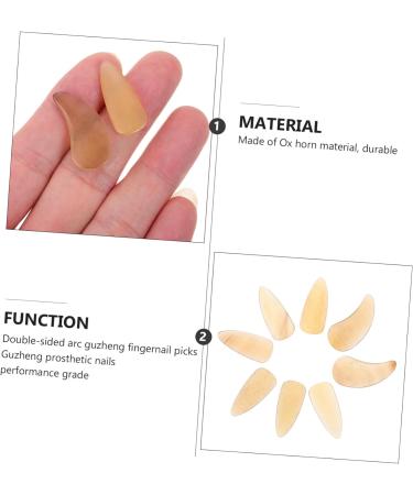 POPETPOP 8 Pcs Guzheng nail pieces Finger Picks music Finger Nail Protectors lute instrument thumb picks fake nails for kids Protective Guzheng Fake Nails child horns guqin 2.5X1.2X0.1CM Light Yellow 02 - Buy Online on GoSupps.com