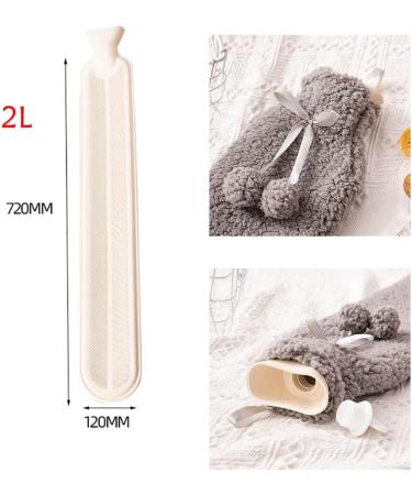 Buy Hansum 2L Extra Long Fluffy Hot Water Bottle - Portable Gray Body & Bed Warmer - Buy Online on GoSupps.com