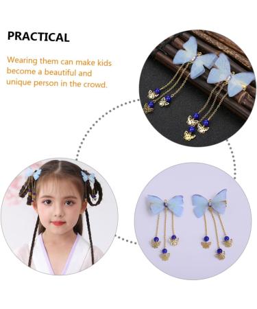 GALPADA 2 Pairs Hanfu Butterfly Headdress Kimono Barrettes for Hair Accessories for Barrettes for Thick Hair Decorative Hair Clips Tiara Walk Alloy Temperament Child - Buy Online on GoSupps.com