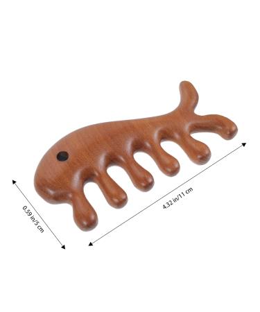 Beavorty Jade Facial Massage Comb - Wooden Fish Shape Anti-Static & Sandalwood Hair Tubing Tool - Buy Online on GoSupps.com