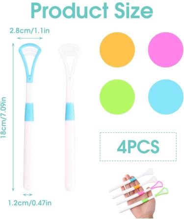 Sughug Tongue Scraper - 4 Silicone Medical Quality Tools | Eco-Friendly & Easy to Clean | Eliminate Bad Breath - Buy Online on GoSupps.com