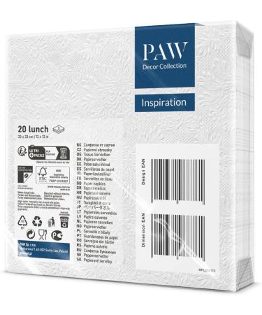 Purchase PAW 3-Ply Colorful Napkins (33x33 cm) - 20 Pieces for Birthdays Weddings & Celebrations - Buy Online on GoSupps.com
