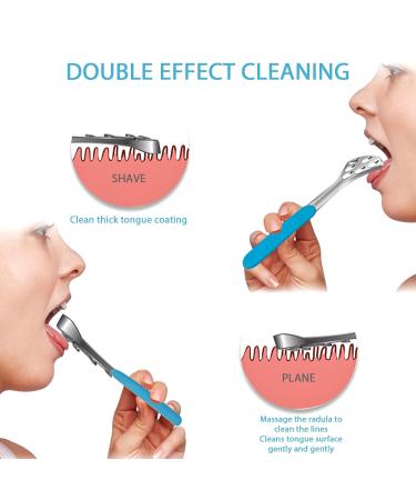 Adorila Stainless Steel Tongue Scraper for Adults - 2 Pack Oral Cleaner Tool for Fresh Breath - Buy Online on GoSupps.com