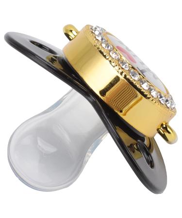 Silicone Baby Pacifier with Clips - Bling Pacifier for 6-18 Months - Black | International Shipping - Buy Online on GoSupps.com