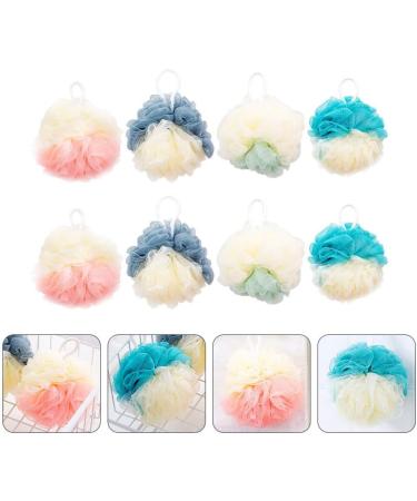 8pcs Color Matching Bath Balls & Loofah Sponges for Women - Soft Scrubber Puff for Luxurious Bathing Experience - Buy Online on GoSupps.com