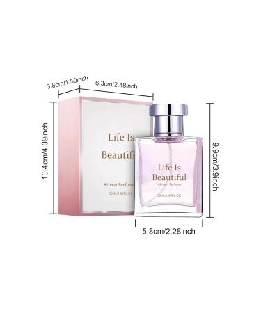 Perfume for Women Life is Beautiful Fragrances Delicate Hypoallergenic Eau De Parfum Sweet Hair Perfume Suitable for Day or Night Presents for Women 50m One Size Pink - Buy Online on GoSupps.com
