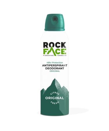 Rock Face Antiperspirant Deodorant for Men 200ml | Fresh Citrus Scent | Fast Absorbing | Non-Staining | 48 Hour Protection Orignal 200 ml (Pack of 1)
