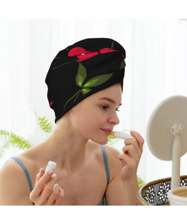 Cherry Microfiber Hair Towel - Soft Super Absorbent Quick Dry Hair Wrap for Women | Coral Velvet Cap for Long Curly & Thick Hair - Buy Online on GoSupps.com