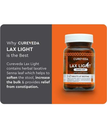 Cureveda Herbal Lax Light Senna Leaf 30 Tablets - Natural Constipation Relief - Buy Online on GoSupps.com