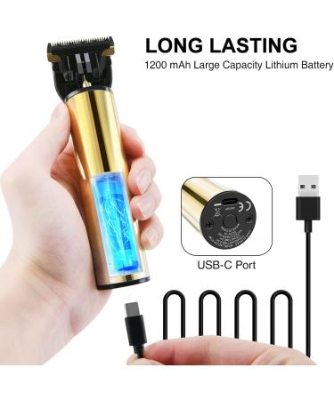 Professional Cordless Hair Clippers & Beard Trimmer Kit - Rechargeable Gold Haircut Grooming Set with LED Display - Buy Online on GoSupps.com