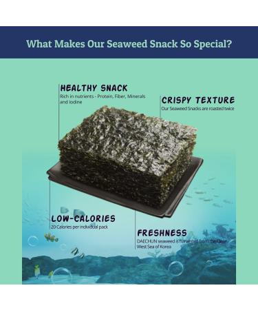 DAECHUN(Choi's1) Smoky(Wok Hei) Seaweed Snack 20 Pack - Vegan, Keto, Gluten-Free - Product of Korea - Buy Online on GoSupps.com