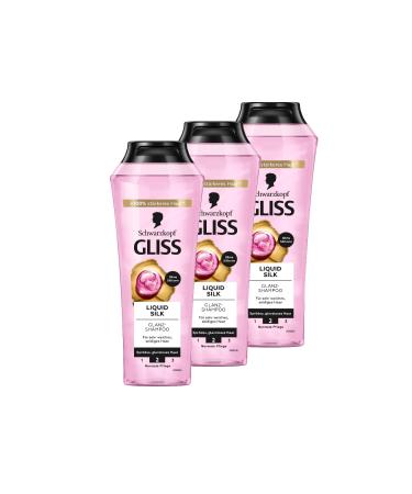 handle Gliss Shampoo Liquid Silk 3 x 250 ml hair shampoo with ceramides and silk shiny shampoo for brittle and dull hair smoothes the hair surface 250 ml 3er Pack