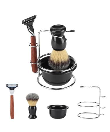 Premium Razor Brush Set | 100% Pure Roof Shaving Brush Stand Holder & Soap Cup for Men - International Shipping Available - Buy Online on GoSupps.com