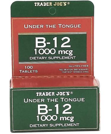 Trader Joe's Under The Tongue B-12 1000 mcg Dietary Supplement 100 Tablets