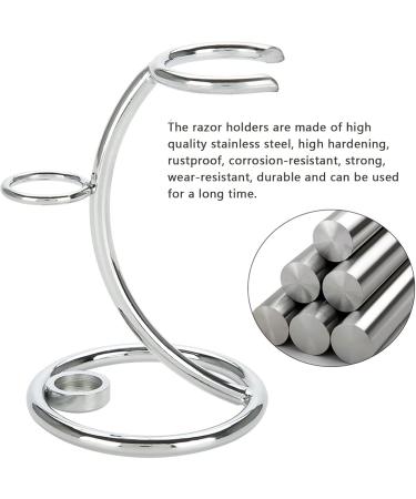 WTPIN Stainless Steel Razor Brush Stand Holder - Silver Shaving Stand for Men | Portable & Durable Shaving Brushlands - Buy Online on GoSupps.com