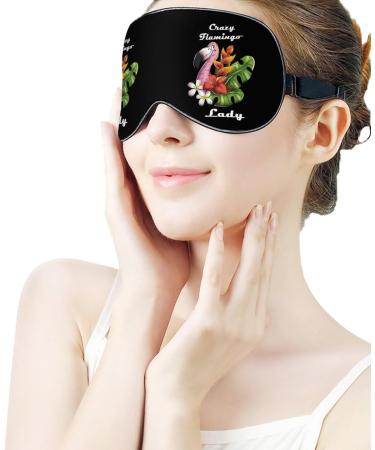 Crazy Flamingo Lady Sleep Mask Eye Cover for Sleeping Blindfold with Adjustable Strap Blocks Light Night Travel Nap for Men Women - Buy Online on GoSupps.com