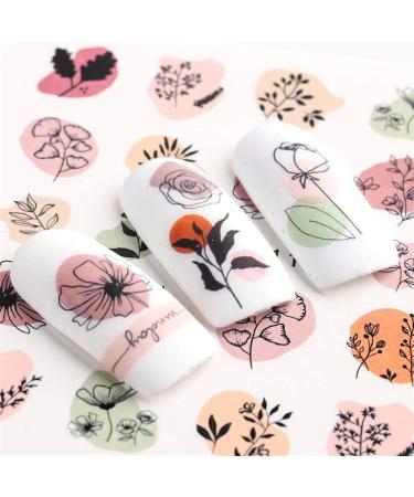 Dornail Abstract Floral Nail Stickers - Water Transfer Decals for Spring/Summer Nail Art - Buy Online on GoSupps.com