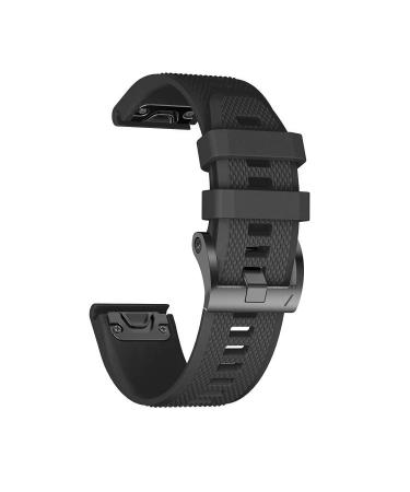ANCOOL Compatible with Fenix 5 Band Easy Fit 22mm Width Soft Silicone Watch Bands Replacement for Approach S62/Quatix 6/Fenix 5 Plus/Fenix 6/Fenix 6 Pro/Fenix 7 Smartwatch (Black)